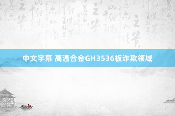 中文字幕 高温合金GH3536板诈欺领域