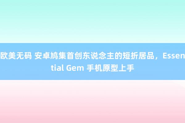 欧美无码 安卓鸠集首创东说念主的短折居品，Essential Gem 手机原型上手