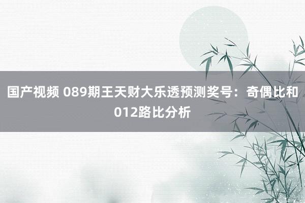 国产视频 089期王天财大乐透预测奖号：奇偶比和012路比分析