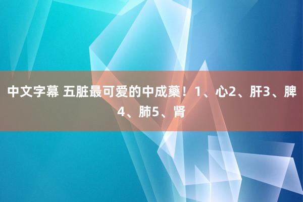 中文字幕 五脏最可爱的中成藥！1、心2、肝3、脾4、肺5、肾