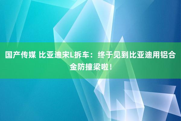 国产传媒 比亚迪宋L拆车：终于见到比亚迪用铝合金防撞梁啦！