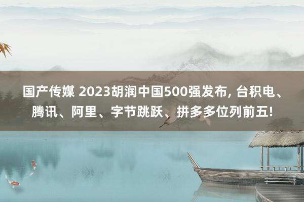 国产传媒 2023胡润中国500强发布，<a href=