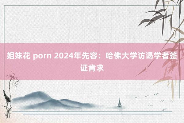 姐妹花 porn 2024年先容：哈佛大学访谒学者签证肯求