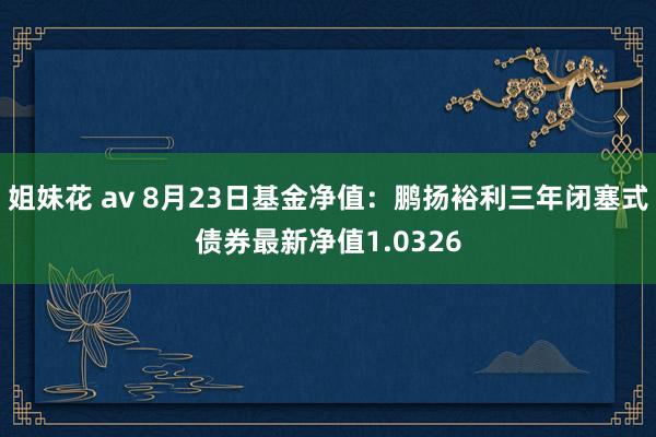 姐妹花 av 8月23日基金净值：鹏扬裕利三年闭塞式债券最新净值1.0326