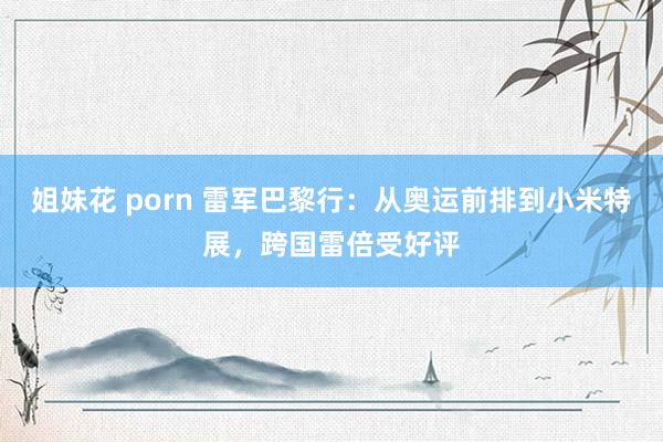 姐妹花 porn 雷军巴黎行：从奥运前排到小米特展，跨国雷倍受好评