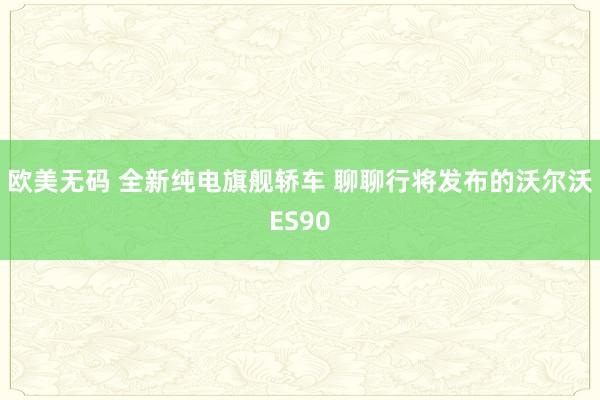 欧美无码 全新纯电旗舰轿车 聊聊行将发布的沃尔沃ES90