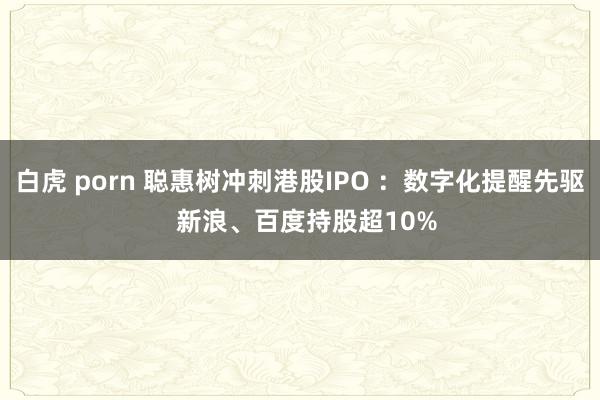 白虎 porn 聪惠树冲刺港股IPO ：数字化提醒先驱  新浪、百度持股超10%