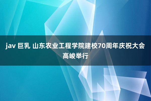 jav 巨乳 山东农业工程学院建校70周年庆祝大会高峻举行