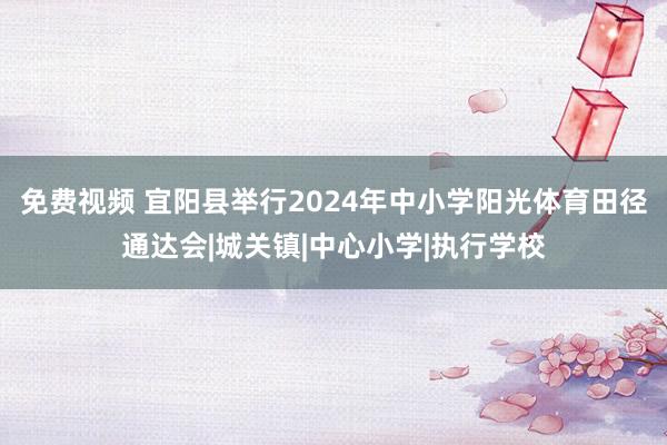 免费视频 宜阳县举行2024年中小学阳光体育田径通达会|城关镇|中心小学|执行学校