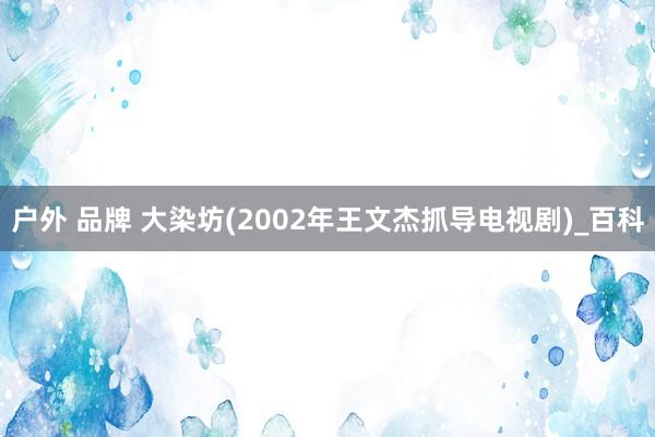 户外 品牌 大染坊(2002年王文杰抓导电视剧)_百科